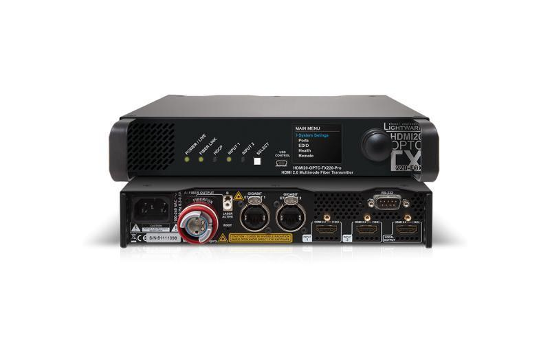HDMI20-OPTC-TX220-FOX HDMI 2.0 Full 4K Fiber Optical Extender with Gigabit Ethernet