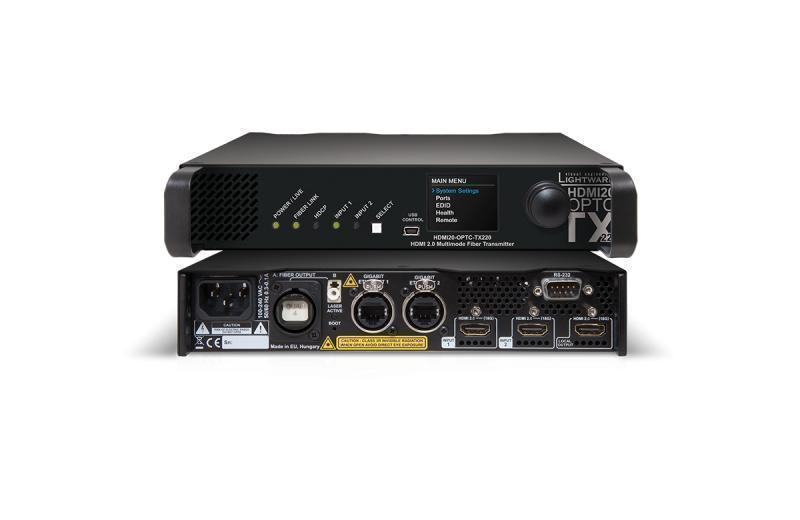HDMI20-OPTC-TX220-NTQ HDMI 2.0 Full 4K Fiber Optical Extender with Gigabit Ethernet