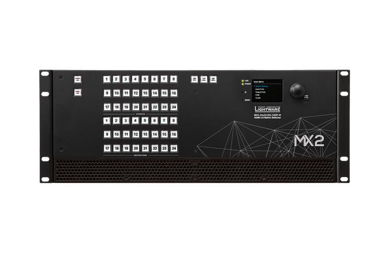 MX2-24x24-DH-12DPi-R Full 4K Matrix Switcher with Mixed DisplayPort and HDMI Input Ports