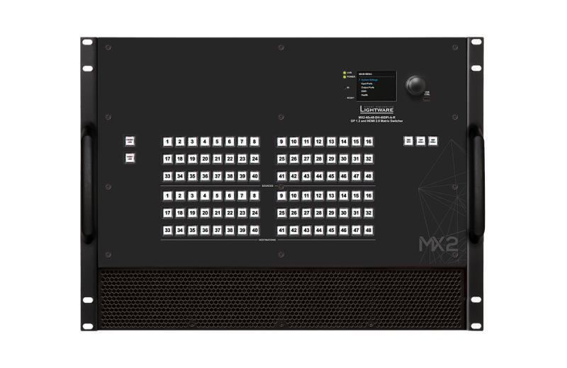 MX2-48x48-DH-48DPi-A-R Full 4K Matrix Switcher with 48x48 DisplayPort 1.2 Input and HDMI 2.0 Output Ports