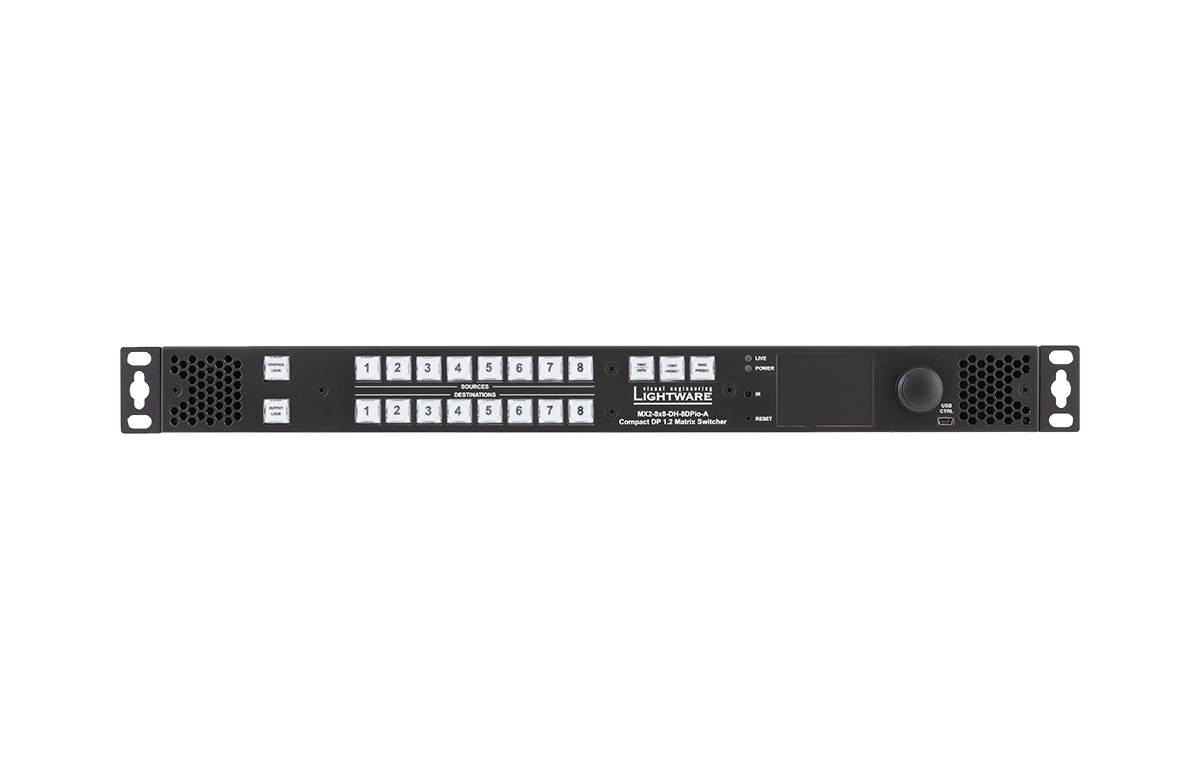 MX2-8x8-DH-8DPio-A Full 4K Matrix Switcher with DisplayPort Input and Output Ports