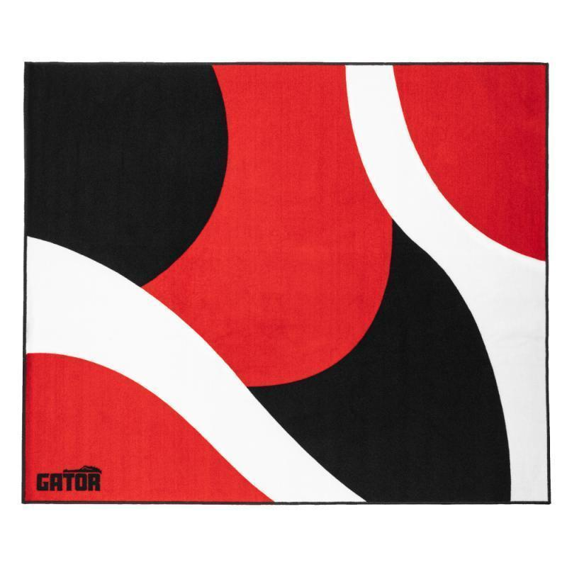 GP-DRUMRUG-BKRW Gator 78″ x 66″ Drum Rug – Black, Red, and White