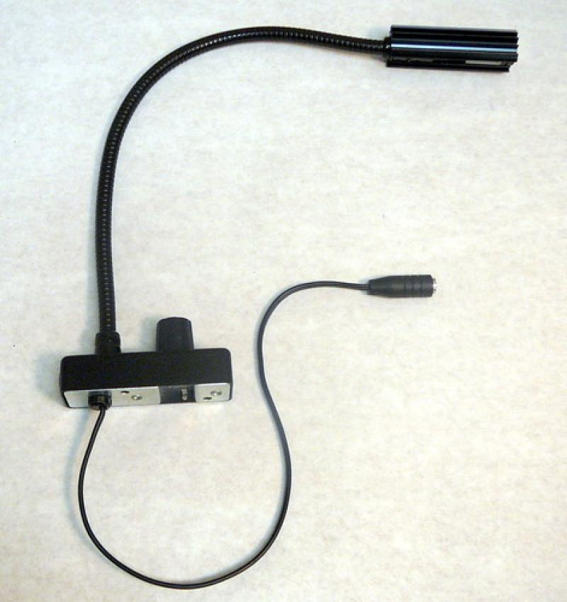 IS#3 High Intensity 12" Permanently Attached Gooseneck Lampset with Bottom Mount Cordset - U.S. Power Supply