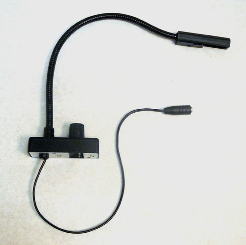 IS#3-LED 12" Permanently Attached Gooseneck Lampset with Bottom Mount Cordset - U.S. Power Supply