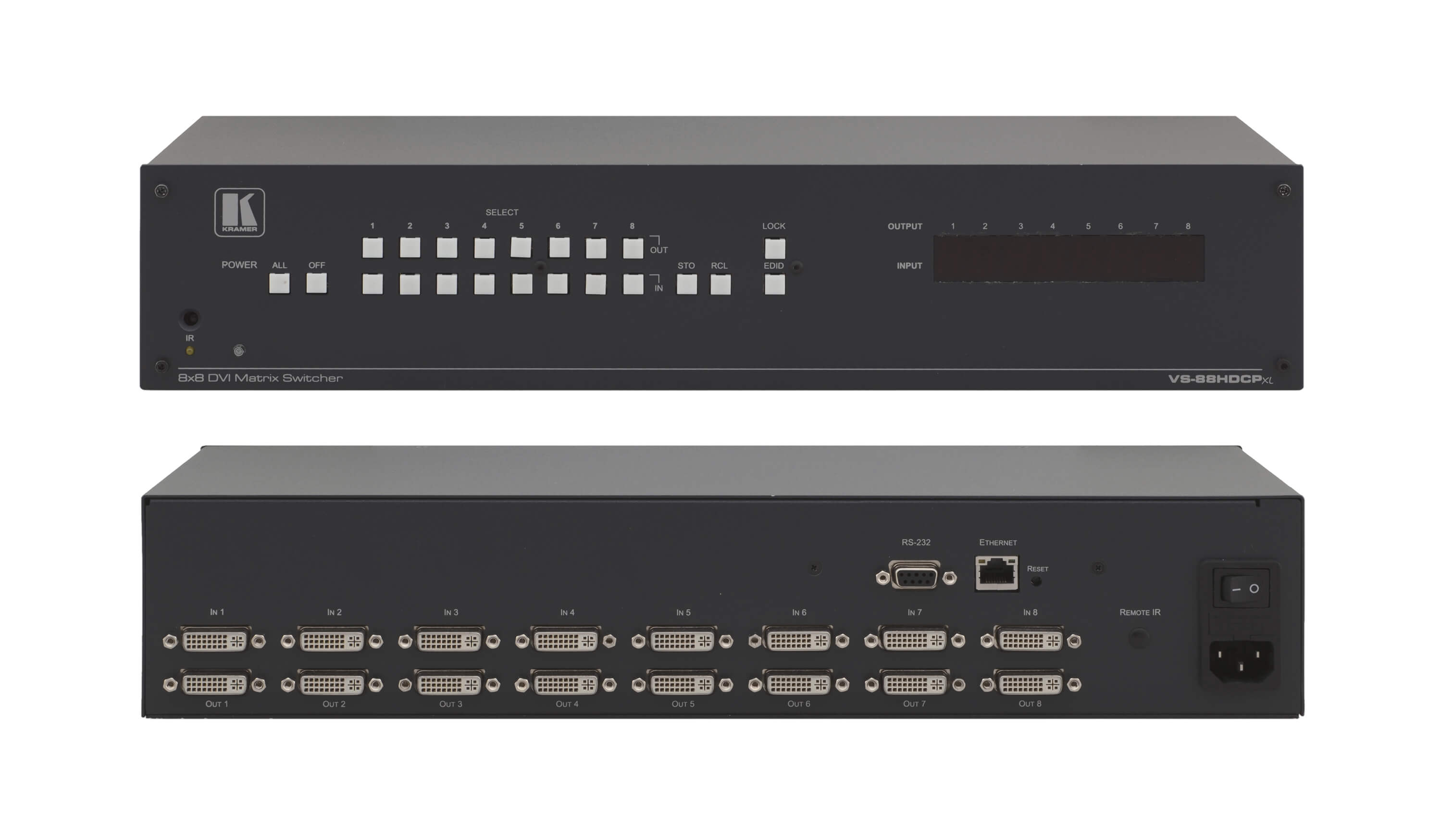 VS-88HDCPXL 8x8 DVI Matrix Switcher