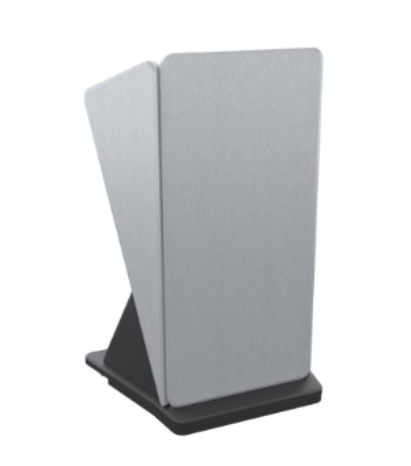 LEX18 SST Mobile Contemporary Lectern, Silver Silk
