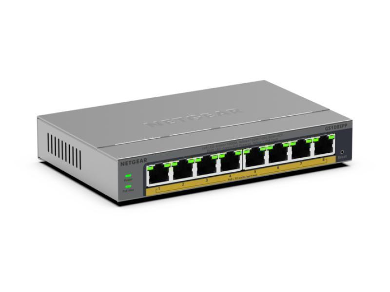 NETGEAR GS108EPP 8-Port Gigabit Ethernet PoE+ Easy Smart Switch