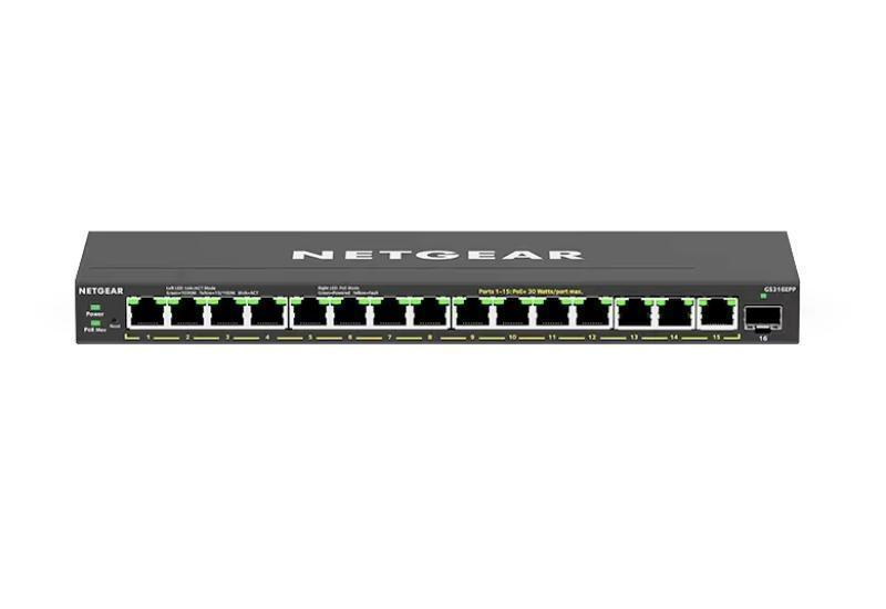 NETGEAR GS316EPP 16-Port High-Power PoE+ Gigabit Ethernet Easy Smart Essentials Switch