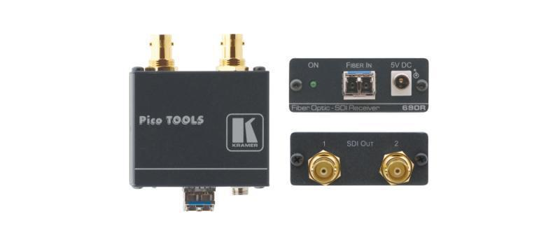690R 2x3G SDI Receiver over Ultra–Reach SM Fiber