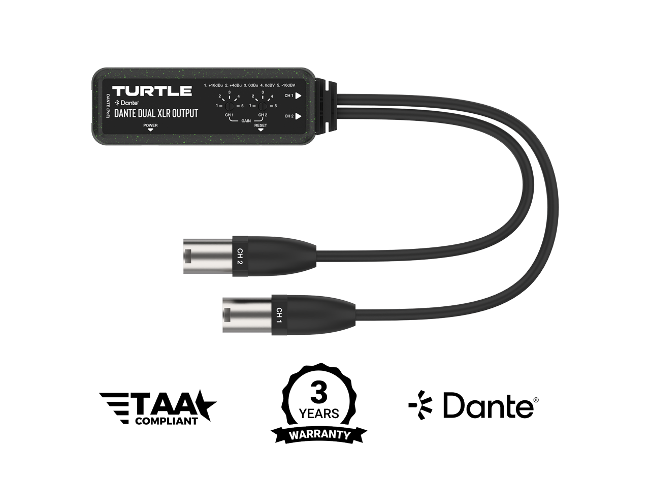 Turtle AV Dante Dual XLR Output Adapter