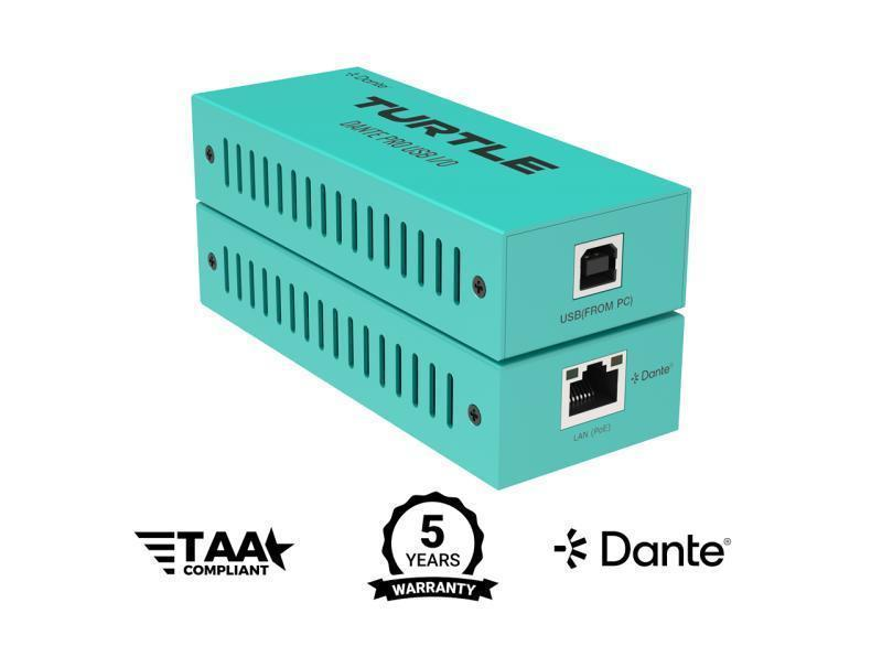 Turtle AV Dante Pro Dual Channel USB-C I/O Adapter
