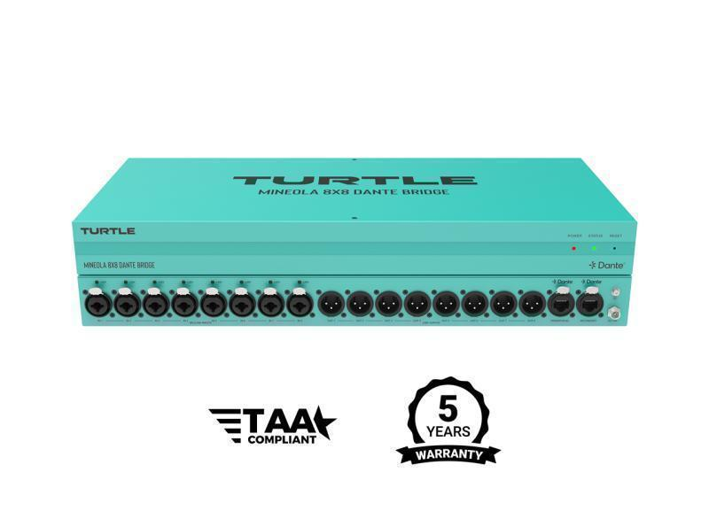 Turtle AV Mineola 8x8 Dante Audio Bridge