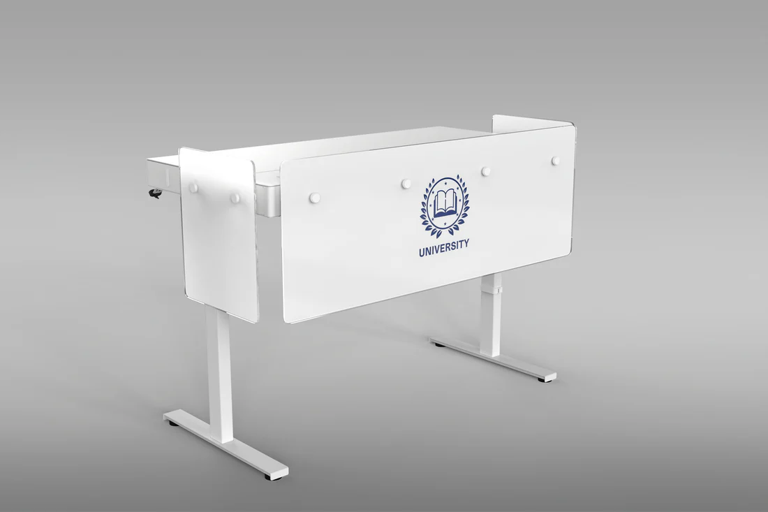 H901-WFT-LOGO Premium Modesty Panel for Lectern 6U - White Frost w/ Logo