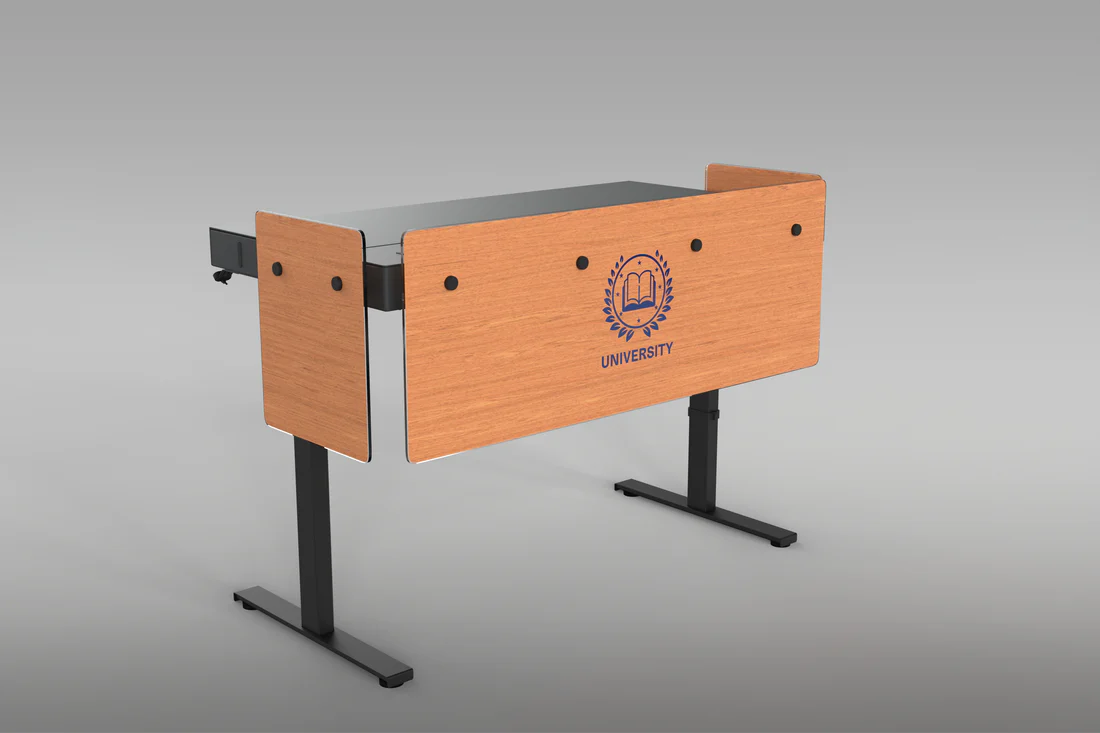 H901-WL-CO-7928-LOGO Premium Modesty Panel for Lectern 6U - Castle Oak w/ Logo