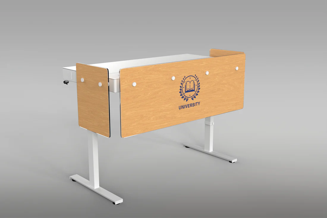 H901-WL-MM-7909-LOGO Premium Modesty Panel for Lectern 6U - Modern Maple w/ Logo