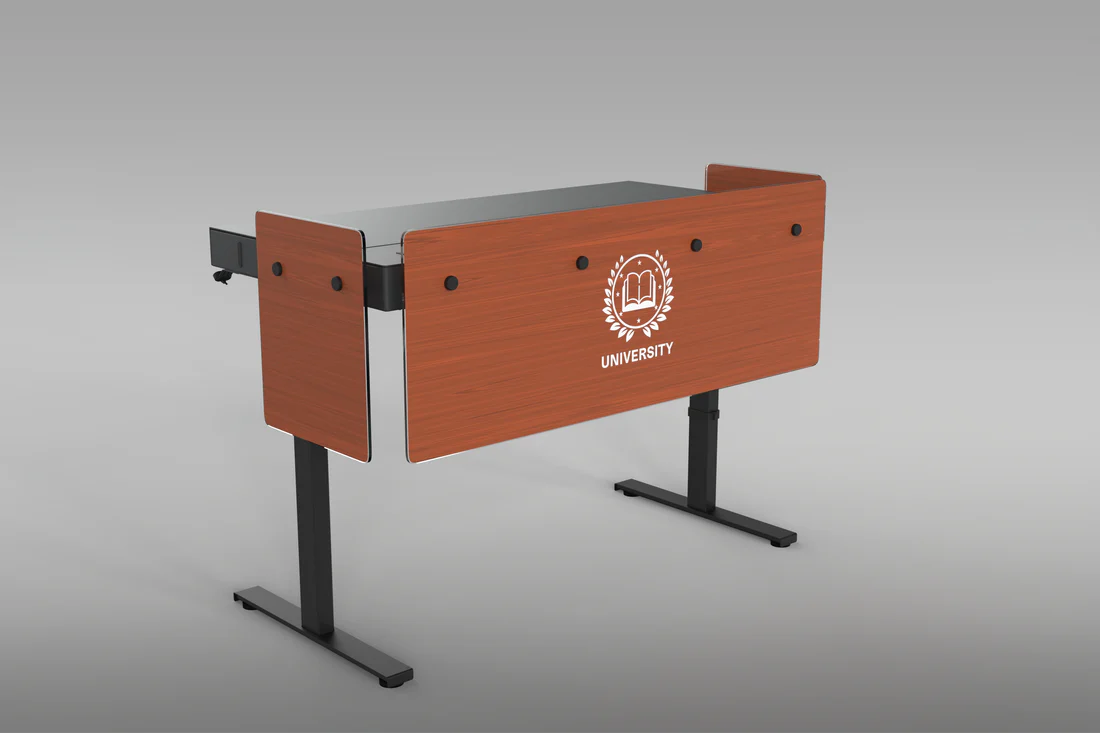 H901-WL-WC-7054-LOGO Premium Modesty Panel for Lectern 6U - Wild Cherry w/ Logo
