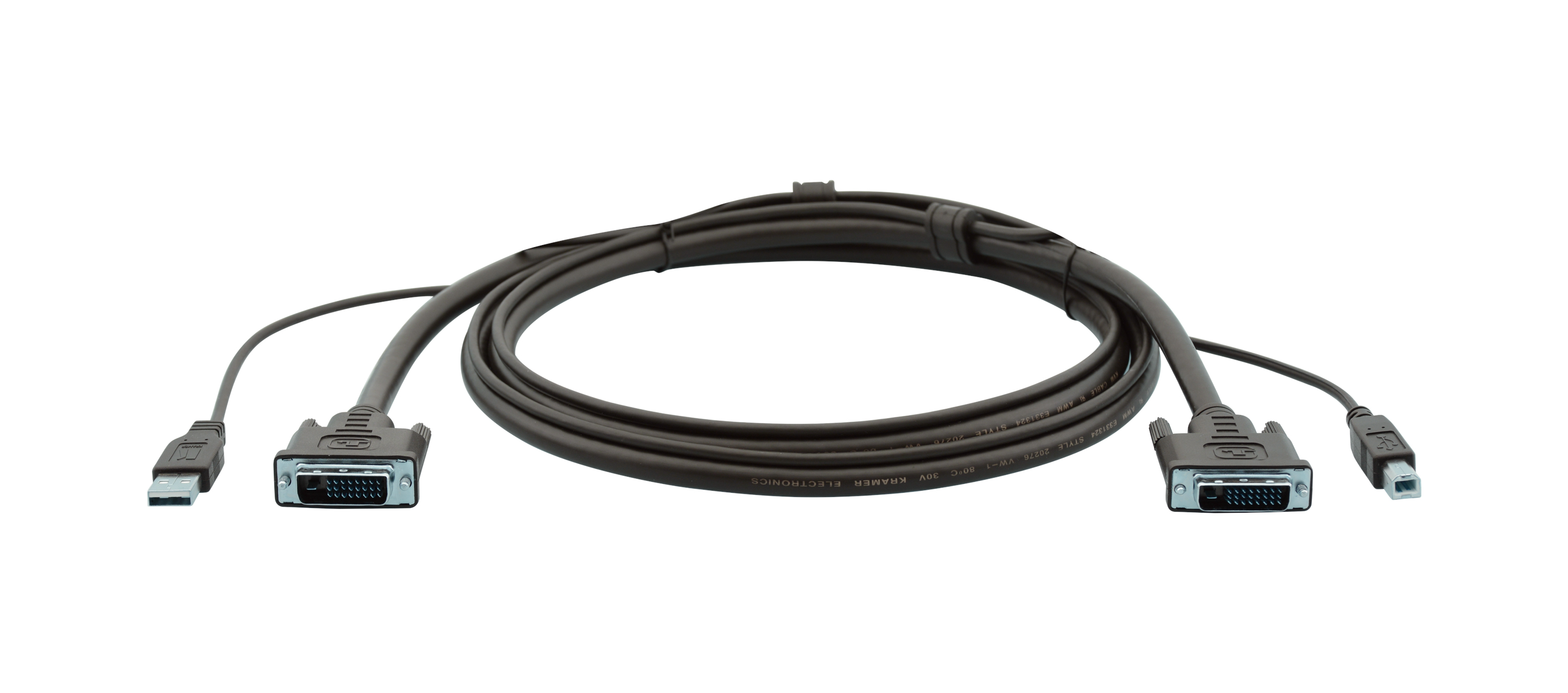 C-KVM/2-3 KVM Cable DVI-D Dual-Link and USB (A-B)-3ft