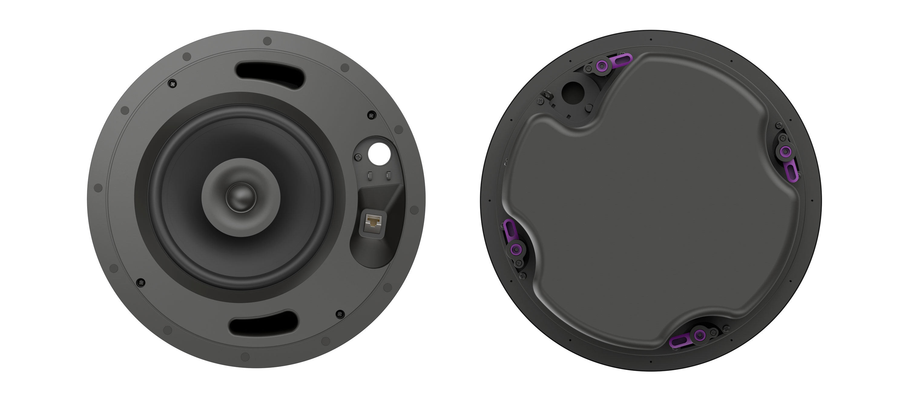 CL-8D 8” two–way PoE powered Dante in–ceiling speaker