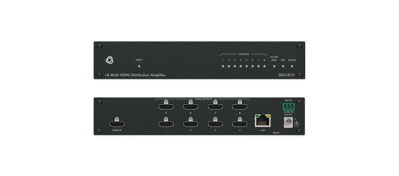 DA3-18-H 1:8 4K60 HDMI Distribution Amplifier