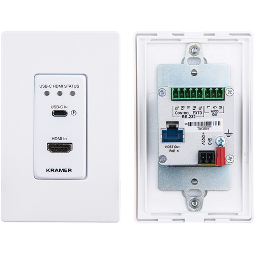WP-20CT 4K60 4:2:0 HDMI & USB–C Wall–Plate Auto Switcher/Transmitter over Long–Reach HDBaseT
