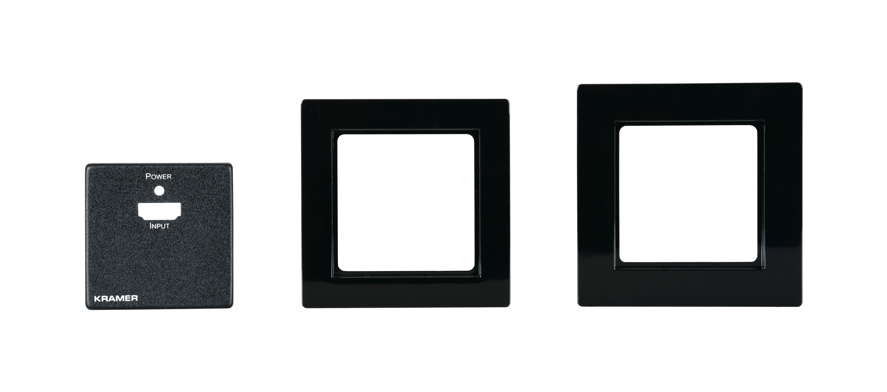 WP-3H2 EU PANEL SET Black Frame and Faceplate Set for EU/UK Size Wall Plates