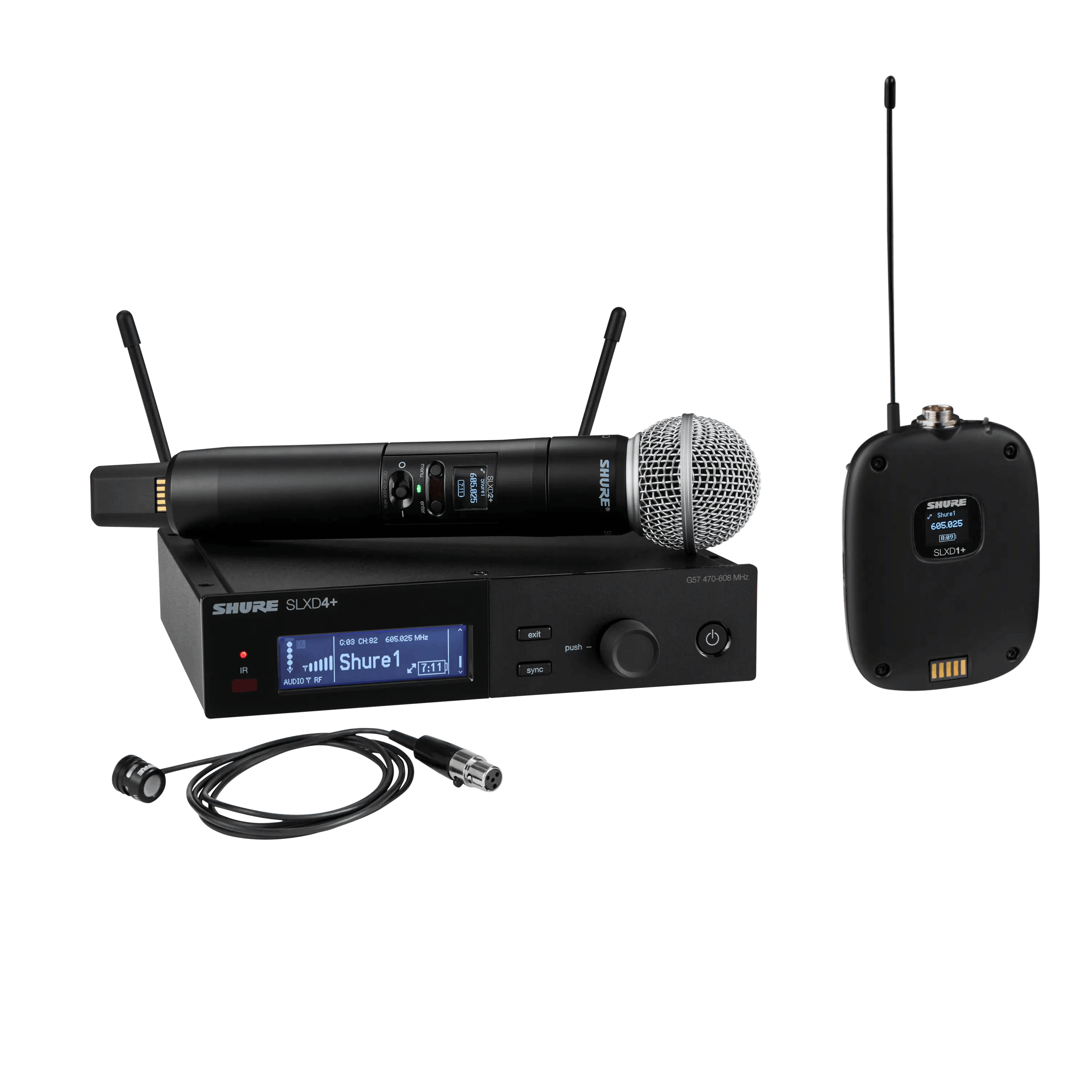 SLXD124+/85M-G57 Digital Wireless Combo System with SM58 Handheld and WL185m Lavalier Microphones - G57 Band