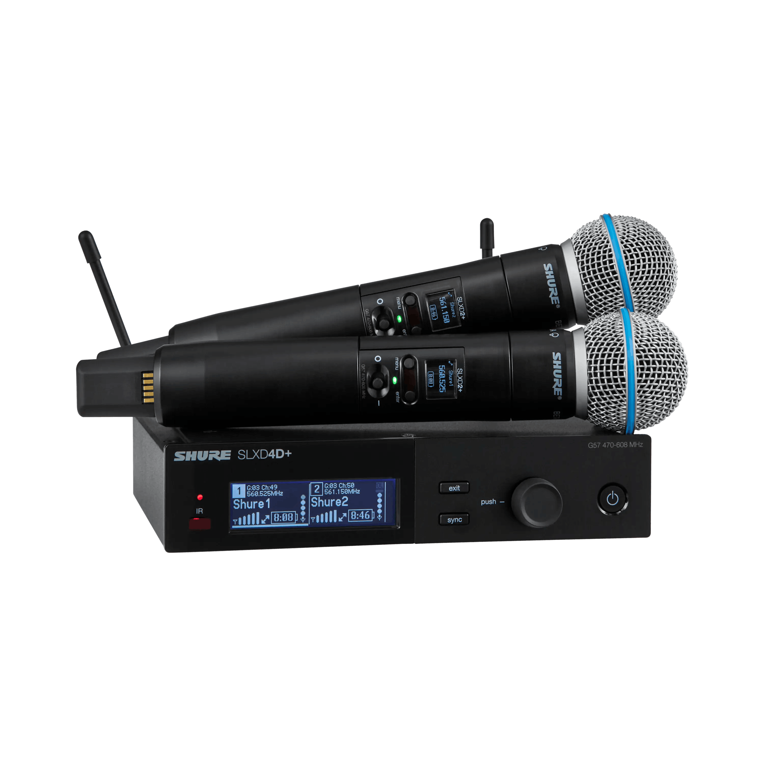 SLXD24D+/B58-G57 Dual Wireless System with 2 SLXD2+/B58 Handheld Transmitters - G57 Band