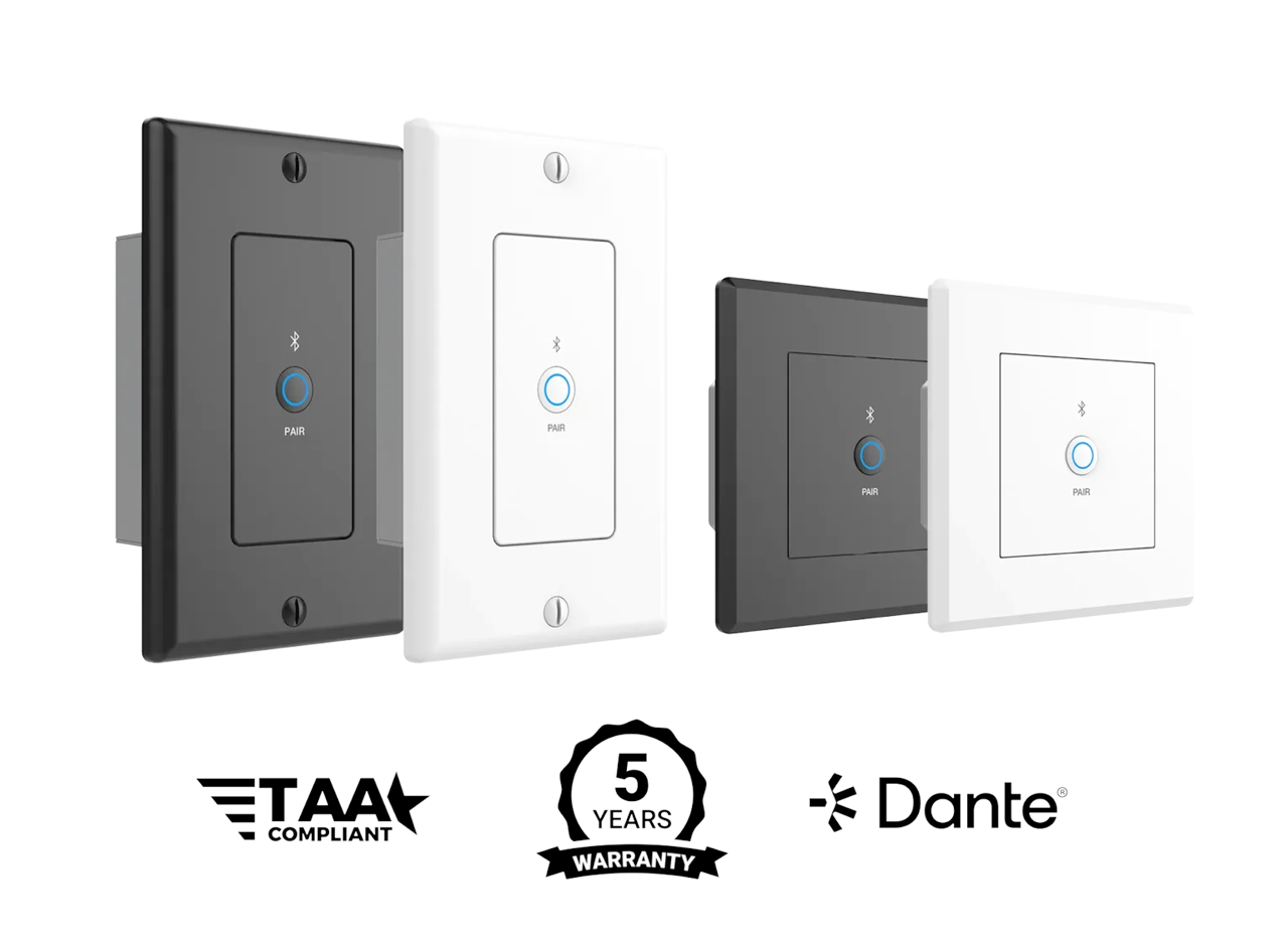 Turtle AV Dante Bluetooth Wallplate EU White