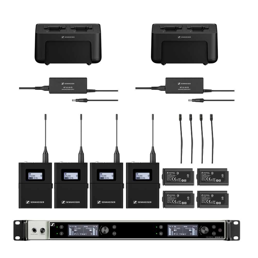 EW-DX Dante 4-Channel Body Pack Kit Q1-9