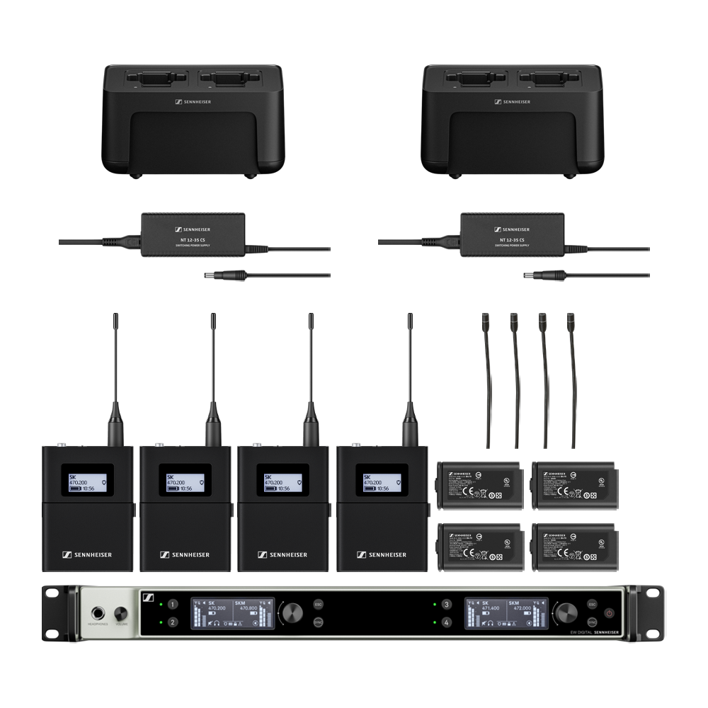 EW-DX Dante 4-Channel Body Pack Kit R1-9
