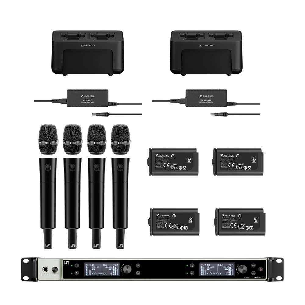EW-DX Dante 4-Channel Handheld Kit Q1-9