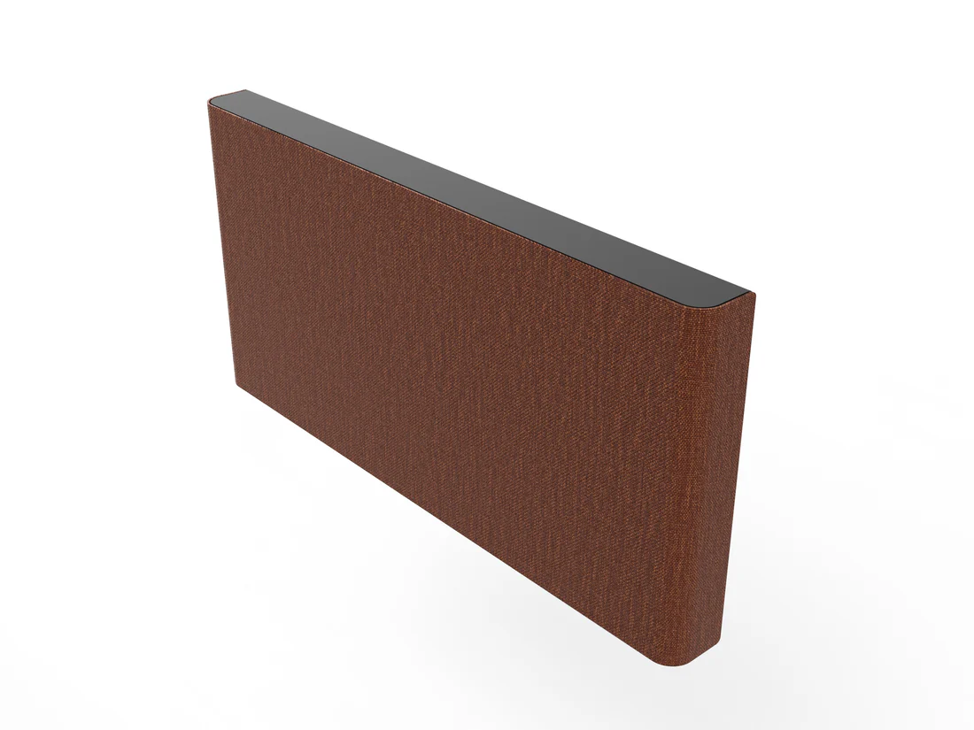H735-BG-SH AV Credenza 4U - Black Grey Body with Shino Fabric