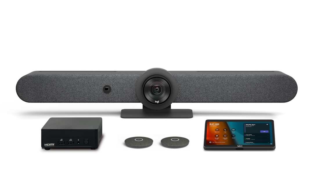 TAPRBGMSTTAA-NR2 Logitech Rally Bar No-Radio + Tap + 2 Mic Pods + ASUS® NUC for Microsoft Teams Room Kit - TAA
