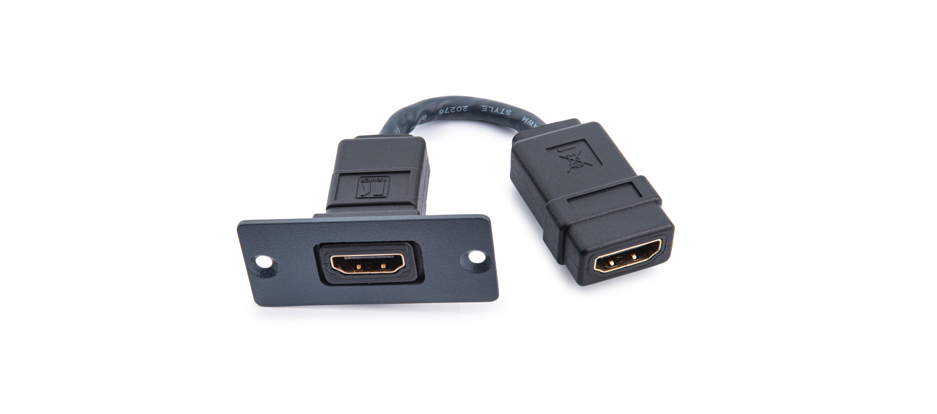 W-H B HDMI Wall Plate Insert (Black)