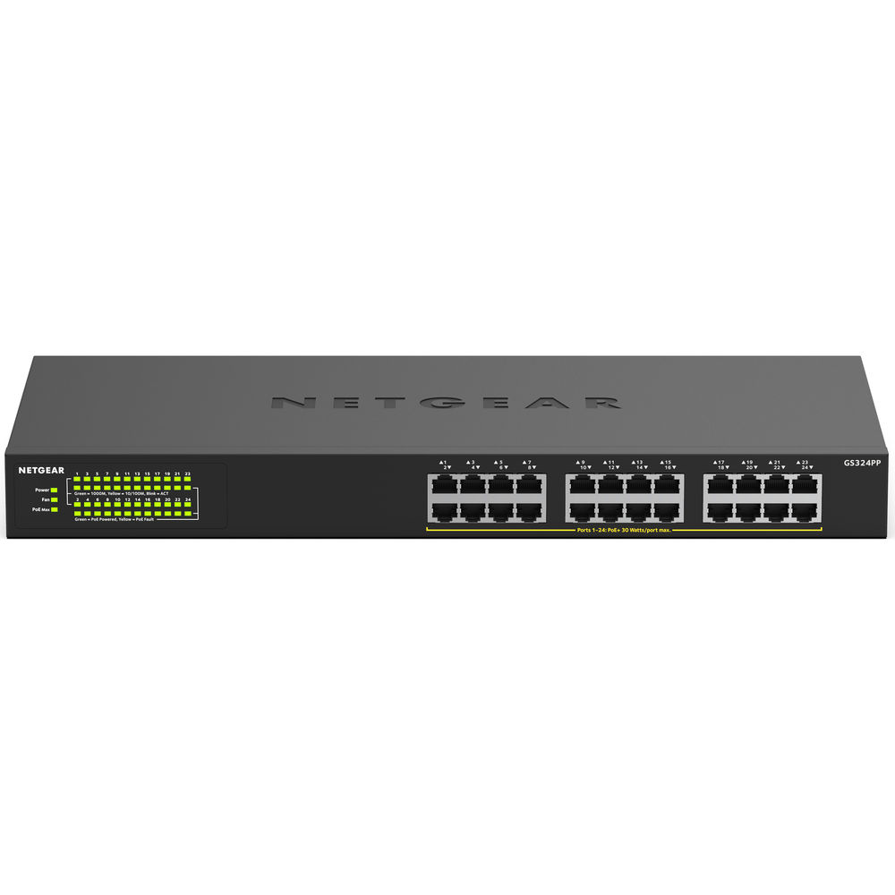 NETGEAR GS324PP 24-Port Gigabit Ethernet Unmanaged High-power PoE+ Switch