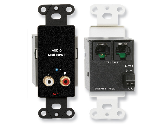 DB-TPS2A Active Two-Pair Sender - Twisted Pair Format-A - stereo RCA jack inputs
