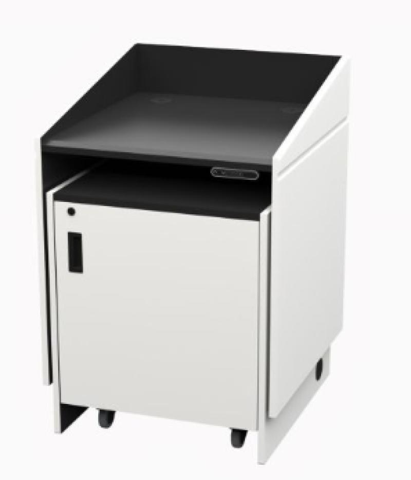 LEXYZ34 CWT Height Adjustable Multimedia Lectern, Designer White