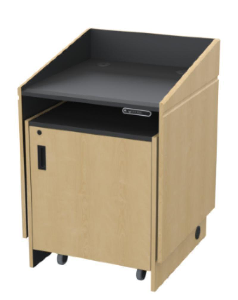 LEXYZ34 FMT Height Adjustable Multimedia Lectern, Fusion Maple