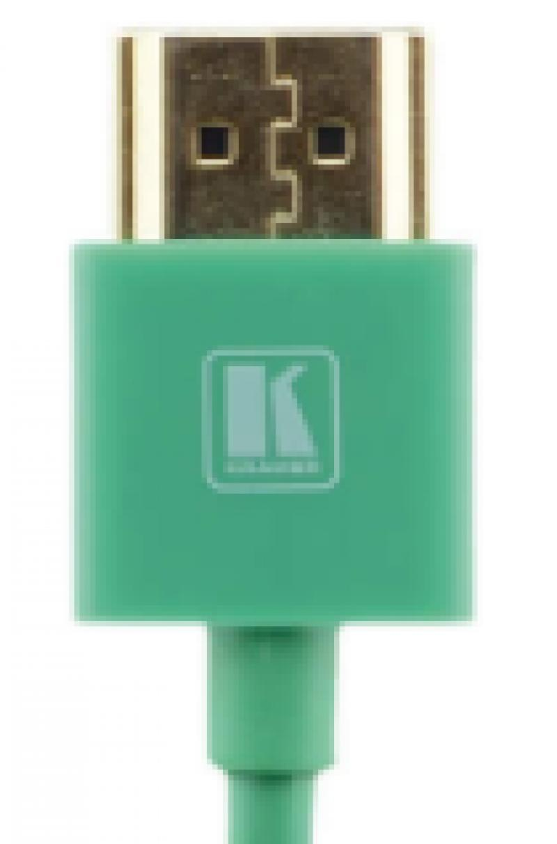 C-HM/HM/PICO/GR-3 Ultra–Slim Flexible High–Speed HDMI Cable with Ethernet - Green, 3'