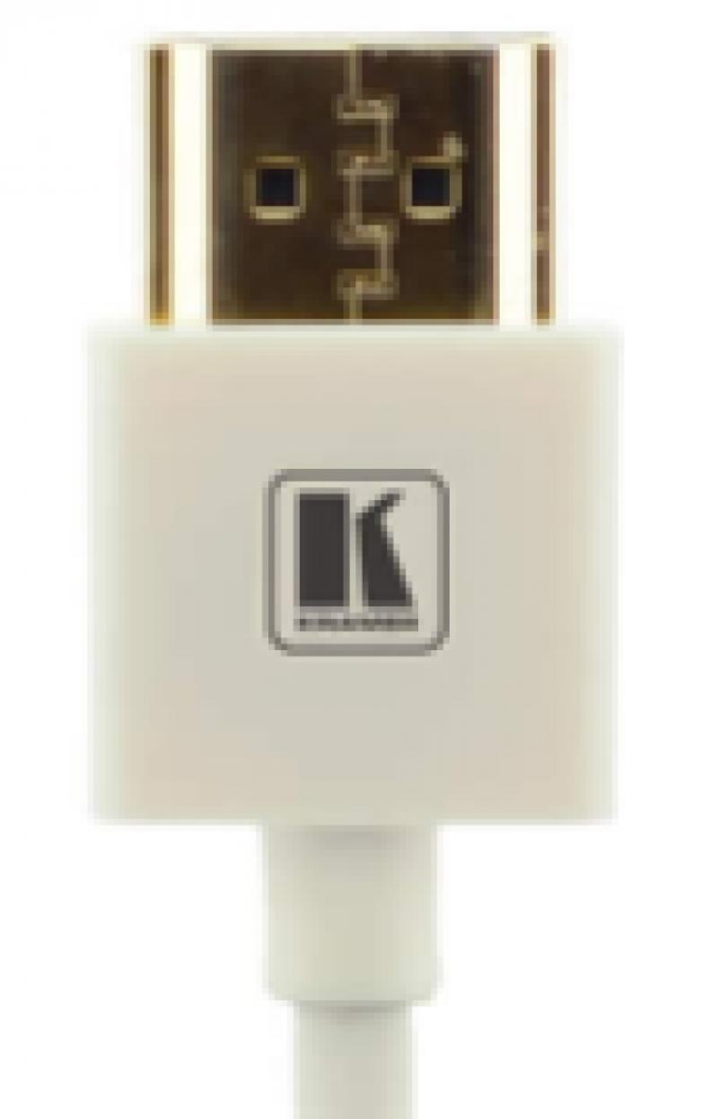 C-HM/HM/PICO/WH-6 Ultra–Slim Flexible High–Speed HDMI Cable with Ethernet - White, 6'