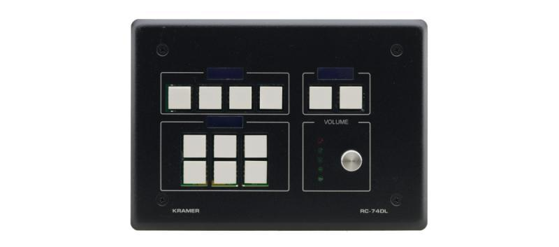 RC-74DL 12–Button Ethernet and KNET™ Control Keypad with Knob and Displays (US) - Black