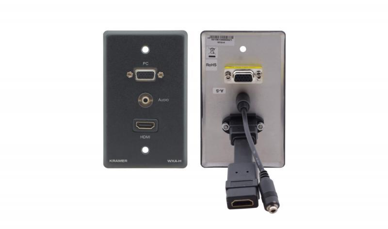 WXA-H(B) Passive Wall Plate — 15–pin HD, 3.5mm Audio & HDMI