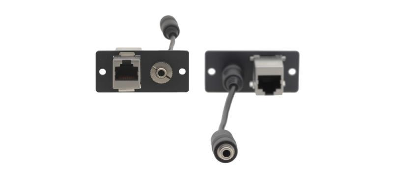 WA-45(B) Wall Plate Insert — 3.5mm Stereo Audio & RJ–45